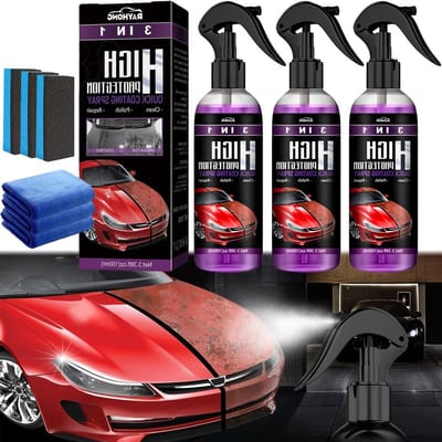 3-in-1 Beschermspray voor Auto, Nano Keramische Coating, Carrosserie Renovatie en Polijstmiddel (Verpakking van 3)