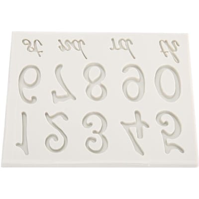 Moule en silicone antiadhésif en forme de chiffres et de lettres de l'alphabet pour gâteaux, fondants, chocolats, gris