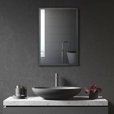 MODFU Spiegelkast - 3 Schappen - Wandmontage - Badkamer - Roestvrij Staal - Zwart - 40 x 12 x 60 cm