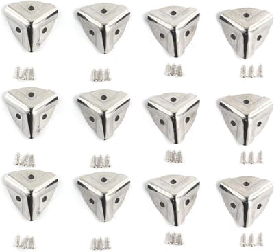Hoekversterkers - Kofferbeschermers - Meubels Versterken - IJzeren Materiaal - 12 Stuks - Zilver