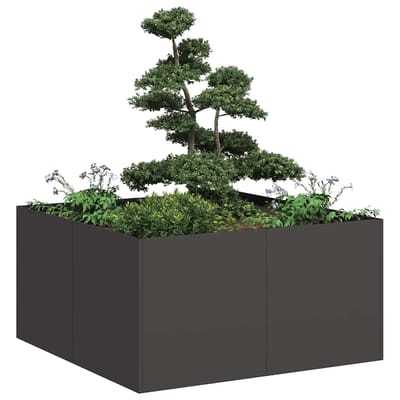 vidaXL - Plantenbak - 80x80x40 - cm - koudgewalst - staal - zwart