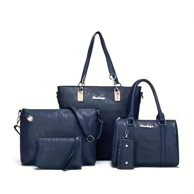 Bovista Handtas Dames - Schoudertas - School - Shopper - Schooltas - Werktas - 5-Delige Set - Blauw