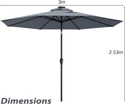 parasol -Gartenschirm 2x3 m Bellavero LED Sonnenschirm Terrakottarot – Kippbar & UV-Schutz 50+ Gartenschirm für Terrasse, Balkon, Garten & Outdoor – Solarbetriebenes LED-Licht für gemütliche Sommer...