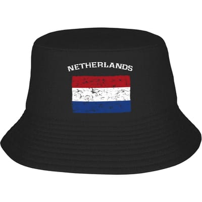 Nederland Bucket Hoed Voor Unisex Vissershoeden Casual Visserij Petten Zacht Opvouwbaar Buiten Grafische Zonnehoeden One Size blue
