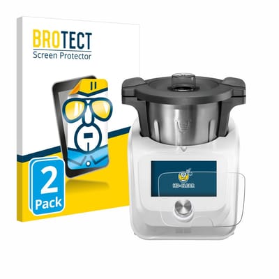 BROTECT - Screenprotector voor SilverCrest Monsieur Cuisine Connect - Folie Beschermfolie transparant 2 Stuks
