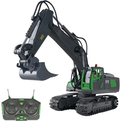 RC Dump Truck 1/24 2,4 GHz 9CH RC Bouwwagen Techniek Voertuigen Educatief speelgoed voor kinderen type 2-grey-RC Excavator