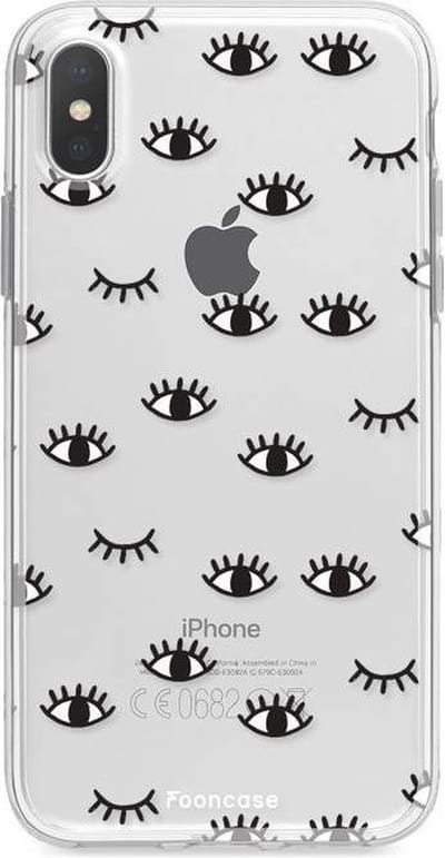 Fooncase Hoesje Geschikt voor iPhone X - Shockproof Case - Back Cover / Soft Case - Eyes / Ogen
