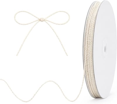 100m Beige Katoenen Touw, 2mm Voedselveilige Keuken Touw voor Vleesbereiding, Knutselen, Cadeauverpakking en Tuinieren