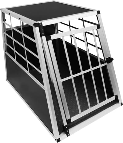 Hondenkooi Auto - Transportbench Huisdier - Veilig Vervoeren - Trapeziumvorm Past - 65 x 90 x 69cm - Zilver