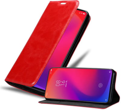 Cadorabo Hoesje geschikt voor Xiaomi Mi 9T / Mi 9T PRO / RedMi K20 / RedMi K20 PRO in APPEL ROOD - Beschermhoes met magnetische sluiting, standfunctie en kaartvakje Book Case Cover Etui