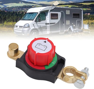 Hoofdstroomschakelaar - Batterijstroomonderbreker - Accu Schakelaar - voor Boten, Campers, ATV's, Autobatterijschakelaars - Rood