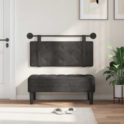 vidaXL - Hangend - hoofdbord - Zwart - Antiek - PU
