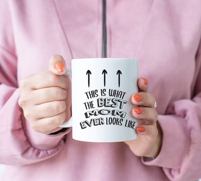 Mok Moederdag met tekst " This is what the best mum looks like " - Keramiek - Moederdag cadeautje - Cadeau voor Mama - Mok Moederdag