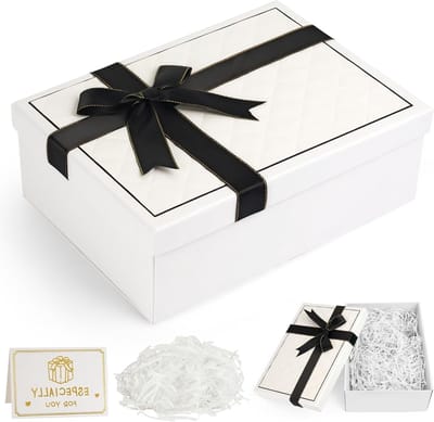 Grote Cadeau Doos met Deksel en Zachte Lint, Perfect voor Kerst, Verjaardagen en Bruiloften, Diepte 9 cm