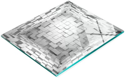 Duurzame en stijlvolle glazen keukensnijplank met dobbelsteenpatroon 60x52 cm