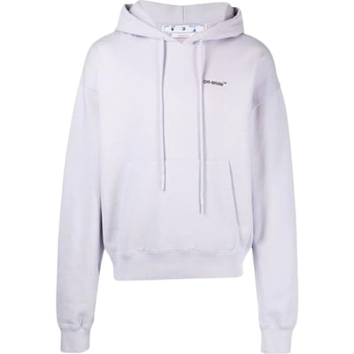 Gebroken witte Caravaggio-pijl over stoffige lila paarse hoodie