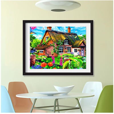 Diamant borduurwerk droomhuis diy diamant schilderij ronde boor strass geplakt volledige ambachten 20X30CM green