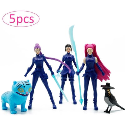 5/8/9 Pièces Anime K pop Chasseur de Démons Tigre Figurine Boîte Aveugle Série Décoration Jouet Statues Ornement pour Halloween Noël Cadeaux Enfants blue
