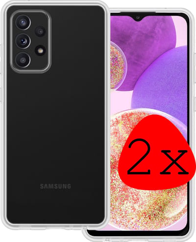 Hoesje 2 Stuks - Geschikt voor Samsung Galaxy A23 - Sterk & Shockproof - Case Siliconen - Back Cover - Telefoon Hoes - Transparant