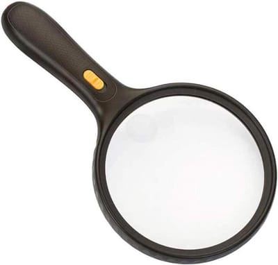 Handloep - Leesloep Vergrootglas - Gedetailleerd Bekijken - Ingebouwde LED - 138mm Diameter - Zwart