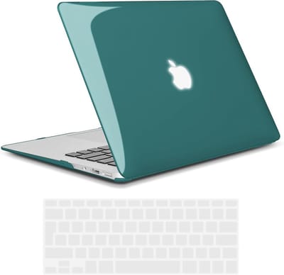 Ultra-dunne beschermende hard shell case voor MacBook Air 13 inch (2010-2017) met toetsenbordcover, Crystal Donker Turquoise, perfecte pasvorm en duurzame bescherming