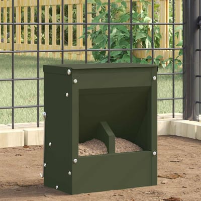 vidaXL - Konijnenvoerbak - Olijf - Groen - 20 - x - 12,5 - x - 25 - cm - 3 - kg