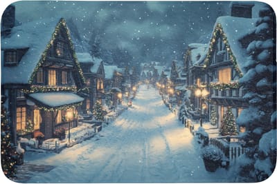Badmat 90x60 cm - Antislip - Kerstdorp - Kerst - Sneeuw - Winter - Badmatten voor badkamer - Badkamermat - Douchemat - Badkamer mat