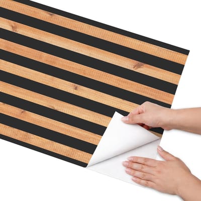 Coloray Meubel Wrap Folie - Bruin Meubelfolie - 50x100 cm - Decoratiefolie Levende lamellen - Meubel Wrap Folie - Rustiek Meubelfolie - Plakfolie Meubels - Keuken decoratie - Texturen
