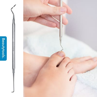 BeautyTools Pedicure Excavator - Nagelheffer Voor Ingegroeide Teennagels en Hoekjes  - Nagellifter Dubbelzijdig (puntig) (17 cm) – Inox  (NL-2007)
