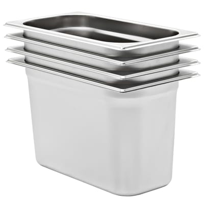 vidaXL - Gastronormbakken - 4 - st - GN - 1/3 - 200 - mm - roestvrij - staal