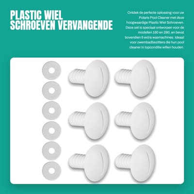 Dailygoods- Wiel Schroeven Set - Vervangende Onderdelen - 6 Stuks - Wit - ABS/PC - Geschikt voor Polaris Pool Cleaner - Zwembadreiniger