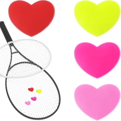 SnelShoppen - 4x Tennis Racket Demper - Hartvormige Silicone Vibration Dampener - Schokabsorber, Tennisaccessoires, Sport Gadgets in Rood, Fluorescere