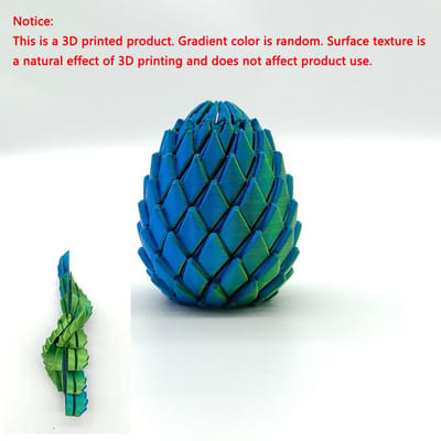 Mini 3D Geprint Spiraal Fidget Draken Ei Anti Stress Speelgoed Uitrekbaar Sensorisch Stressverlichting Decompressie Speelgoed Bureau Decoratie Cadeau