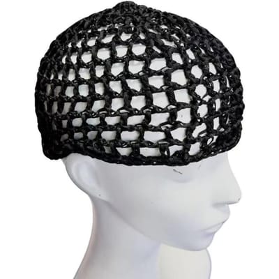 Net Haakwerk Haarnet Gebreide Sjaalmuts, Verdikt Kort Haarnet Voor Vrouwen, Sjaalhoes Om Te Slapen, Zwart Haarnet, Beschermende Muts 1PC Black black
