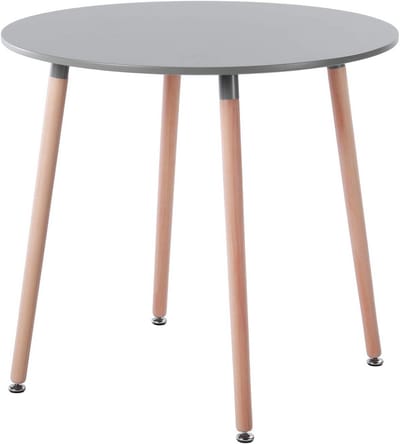Ronde Eettafel - Scandinavische Tafel - Gezellig Tafelen - Eenvoudige Montage - 80 cm Diameter - Grijs