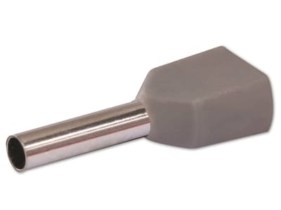 QUADRIOS dubbele adereindhuls, 22C434, 0,75 mm², grijs, deels geïsoleerd, 100 stuks