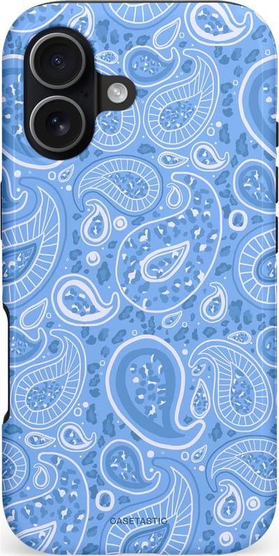 Casetastic hoesje geschikt voor Apple iPhone 17 - MagSafe - Dubbellaagse bescherming - Paisley verleiding - Fashion Case - Lichtblauw Lavendel