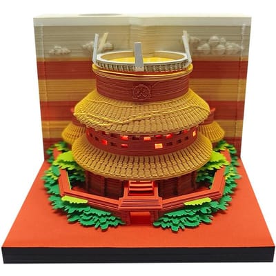 Omoshiroi Block 160 Vel Memo Kubusblok Retro Boog Paviljoen 3D Notitieblok Kubussen Plaknotities Feestbedankjes Cadeaus Huwelijksbedankjes M