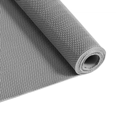 VEVOR Pvc-Afvoermat (90 Cm X 300 Cm), Antislip Pvc-Vloermat, Spatbeschermingsmat voor Natte Ruimtes, Holle Matrol, Antislipmat voor Zwembaden, Terrassen, Badkamers en Toiletten, Grijs