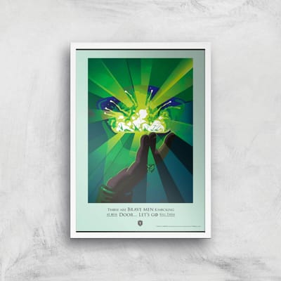 Game of Thrones Brave Men Giclee Art Print - A4 - White Frame