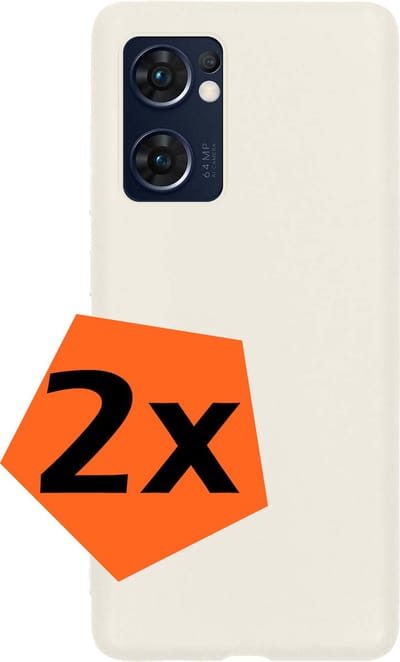 Hoes - 2 Stuks - Geschikt voor OPPO Find X5 Lite - Sterk & Shockproof - Case Siliconen - Back Cover - Telefoon Hoes - Wit