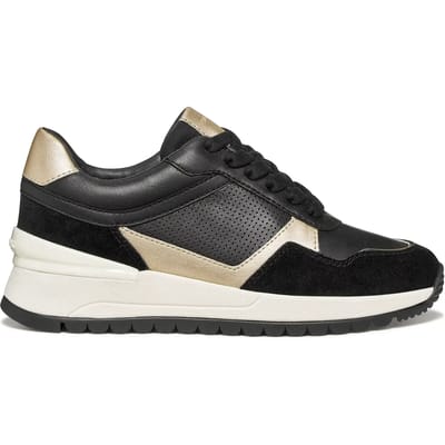 GEOX DESYA DAMES Sneakers - ZWART/LICHTGOUD - Maat 38