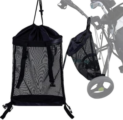 Golftas Organizer - Opbergtas Trolley - Golf Accessoires - Robuust Polyester Mesh - 48 x 40 cm - Zwart