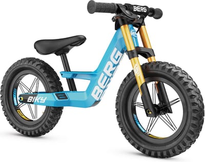 BERG Biky Cross Blue Loopfiets - 12 inch - Met handrem - Lichtgewicht frame van magnesium - Verstelbaar zadel - 2,5+ Jaar - Blauw