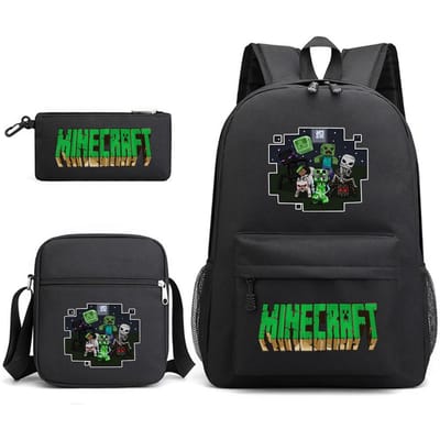 Minecraft Schooltas Game Merchandise Student Grote Capaciteit Print Drie Delige Schooltas Mannen En Vrouwen Three-piece set