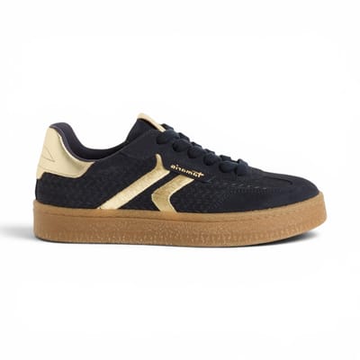 Tamaris Dames Marineblauwe Leren Sneakers Sneaker Schoenen - 23723-44