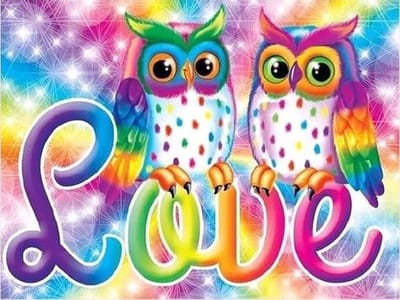 Diamond painting 40x50cm - love/uilen - ronde steentjes