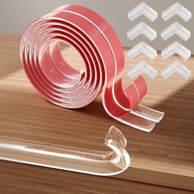 Transparante Hoekbescherming voor Baby's, Zelfklevende Strips voor Lades en Kasten, Siliconen Randen (2 Meter)
