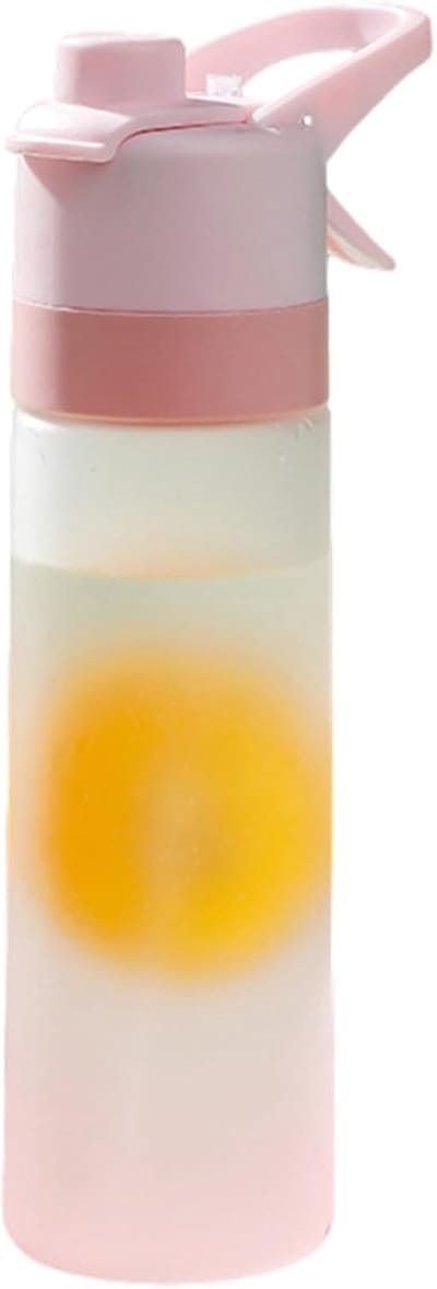 Sport Waterfles met Mist - Atomiser fles, Outdoor Sports Cup met inhoud, Drinkfles met stro, Gradient Kleur voor studenten, Waterfles