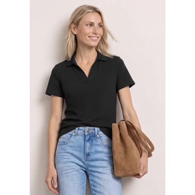 Poloshirt met korte mouwen en gespleten hals